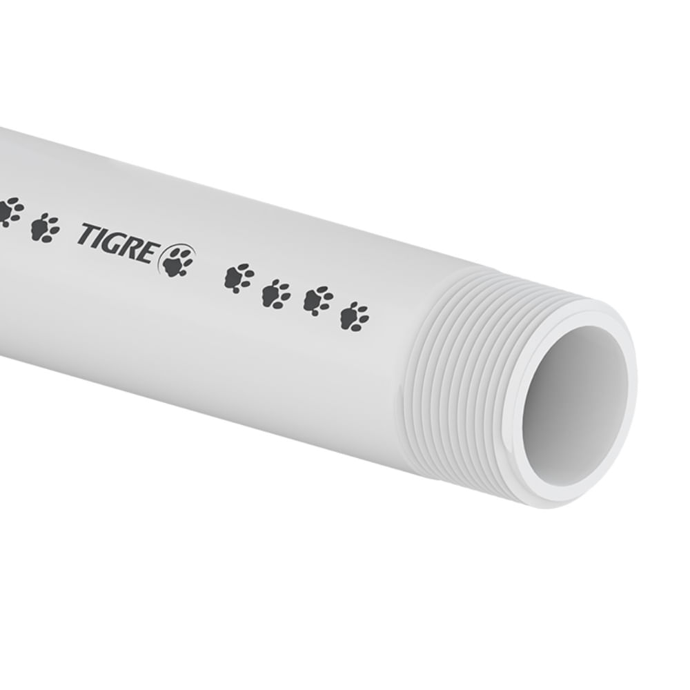 Imagem do produto Tubo de Rosca PVC Branco 1.1/2" 50mm 6 Metros - 10001943 - TIGRE